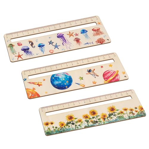 JUGUTA Lesehilfe Kinder 1 Klasse 3 Stück Lesehilfe Lesezeichen Kinder Einschulung Holz Lesezeichen Leselineal Zur Einschulung Kinder Schulanfang Lineal Personalisiert Schulanfang Geschenkidee von JUGUTA