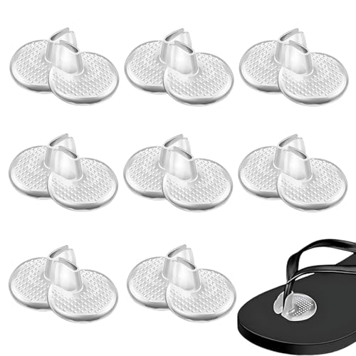 JUGUTA Zehentrenner Damen Silikon Zehenschutz Flip Flop Pads, 8 Paare Anti-Rutsch Transparente Zehenpolster, Wiederverwendbare Zehentrenner Schutzkissen Für Flip Flops Und Sandalen von JUGUTA