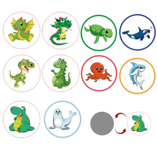 Juguta 10 Stück Töpfchentraining Aufkleber, Farbwechsel Pipi Aufkleber Interessante Töpfchen Aufkleber für Jungen und Mädchen Wiederverwendbare Aufkleber mit 10 Mustern von JUGUTA