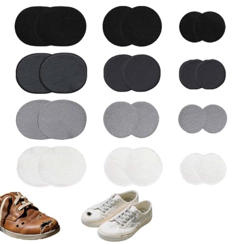 Juguta 24 Stück Self-adhesive Repair Patches Schuh Reparatur Patch Kit Schuh Loch Reparatur Patch Runden Selbstklebender Fersen-patch Selbstklebend Schuh Fersenschutz für Sneaker von JUGUTA