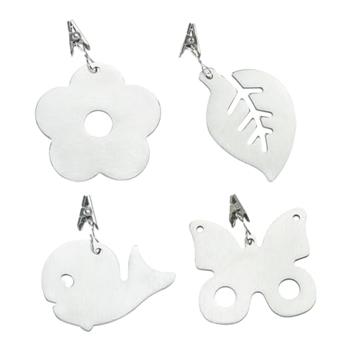 Juguta 4 Stück Tischdeckenbeschwerer Set Mit Clips, Edelstahl Tischdecken Gewichte Schwer, Tischdeckenhalter Für Party Camping Hochzeit Garten Picknick, Tischdeckenbeschwerer Für Draußen von JUGUTA