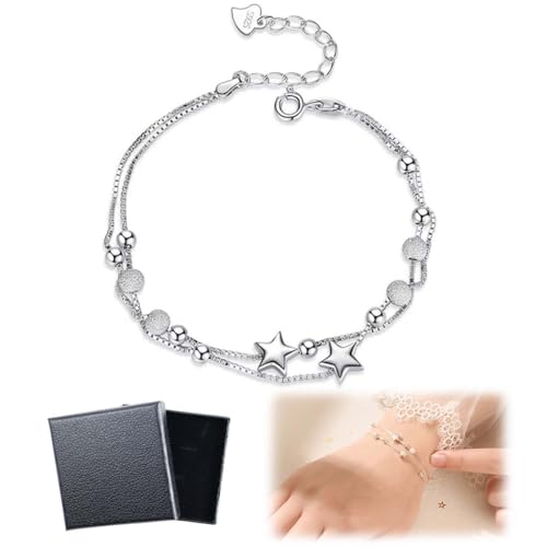 Juguta Armband Silber Damen Stern Doppelkette Armbänder,Inspirierendes Armband Das Geburtstagsgeschenk Für Frauen Freunde Töchter Mutter Kollegen Weihnachten Kreative Geschenke Freundschafts Juguta Armband Silber Damen Stern Doppelkette Armbänder,Inspirierendes Armband Das Geburtstagsgeschenk Für Frauen Freunde Töchter Mutter Kollegen Weihnachten Kreative Geschenke Freundschafts von JUGUTA