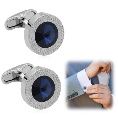 Juguta Herren Zirkonia Manschettenknöpfe Cufflinks Edelstahl Manschettenknopf, Hochzeit Manschettenknöpfe für Hemd, Hochzeit Geschäft Geschenk,MEHRWEG von JUGUTA
