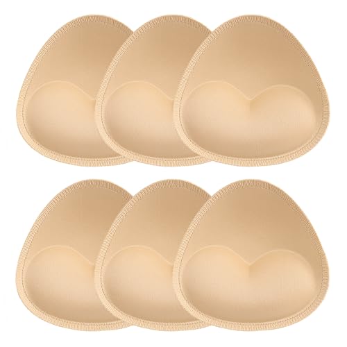 BH Pads, 3 Paar Bikinis Pad Damen BH-Einlagen Polster Schaumstoff Push Up Bra Einlagen Abnehmbar Brust Vergrößerung für Sport-BH Unterwäsche Badeanzug Badebekleidung Frauen (A & B Cup) von BaiJ