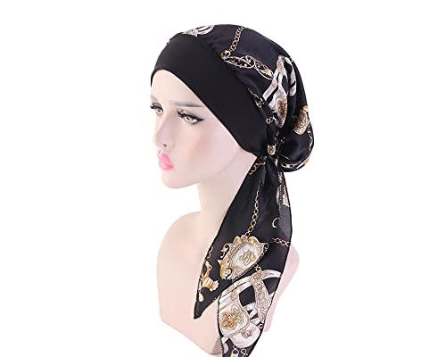 JUHONNZ Chemo Turban für Krebs, Chemo-Kappe Schals Baumwolle Turban Kappe Elastische Kopfbedeckung Chemo Damen Kopfbedeckung für Krebs Frauen Chemotherapie von JUHONNZ