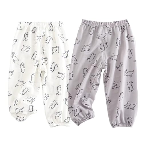 Baby Kinder Anti-Moskito Leinenhose Ice Seide Baumwolle Leinen Sommer dünne Hose 2er Pack（C, 116） von JUIYNIZT
