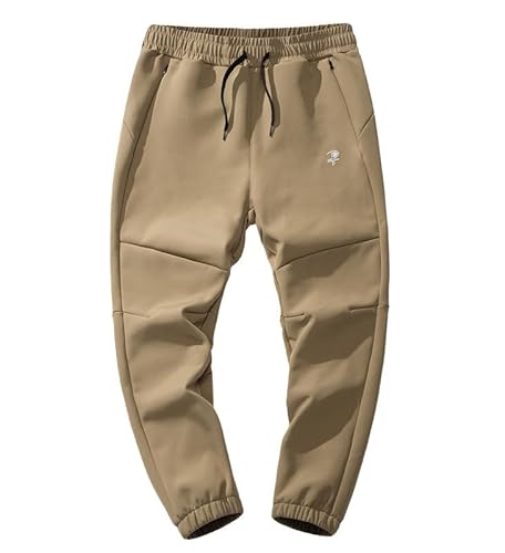 JUIYNIZT Jungen Wasserdicht Jogginghose Gefütterte Sporthose Sweathose Kinder Winter Thermohose Jogger (Braun #1, 122-128) von JUIYNIZT