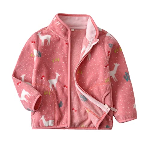 JUIYNIZT Mädchen Polar Fleecejacken Mäntel Oberbekleidung Warm Reißverschluss Jacke für Frühling Herbst (Rosa #3, 86-92) von JUIYNIZT