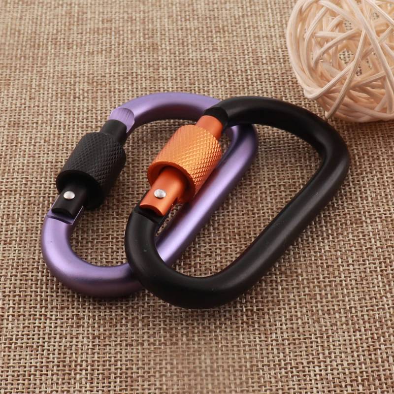 10 Stück "D" Karabiner, Aluminium 77mm Personalisierte Große Karabiner Schlüsselbund, Klettern, Schlüsselring | 007024 von JUIYTREEHOUSE