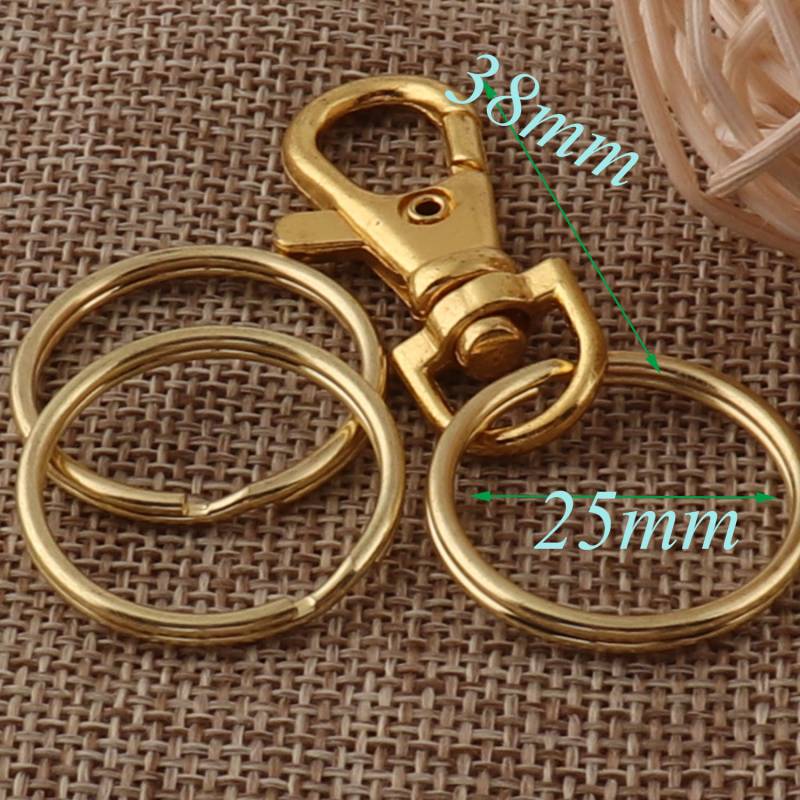 20 Stück, Gold Karabiner Swivel Verschlüsse Mit Ring, Schlüsselring Verschlüsse, Schlüsselringe, Gurthaken, Snap, Haken, Großhandel Clips | A41 von JUIYTREEHOUSE