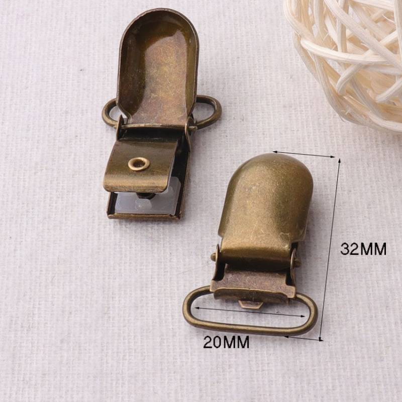 3/4 "(20mm, 10 Stück, Antike Bronze Rechteck Gesicht Metall Hosenträger Clips Diy Halter Fäustling Clips(1708 von JUIYTREEHOUSE