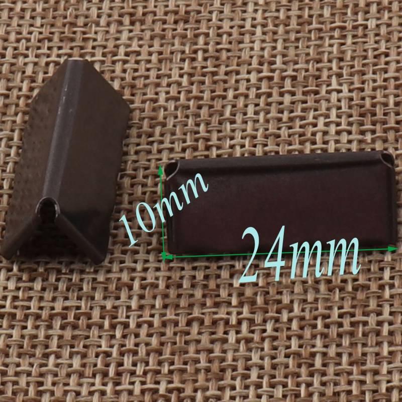 50 Stück Clips 24mm Schwarz Glatt Verschluss Crimp Armband Schmuckherstellung Gurtband Leder(A46 von JUIYTREEHOUSE