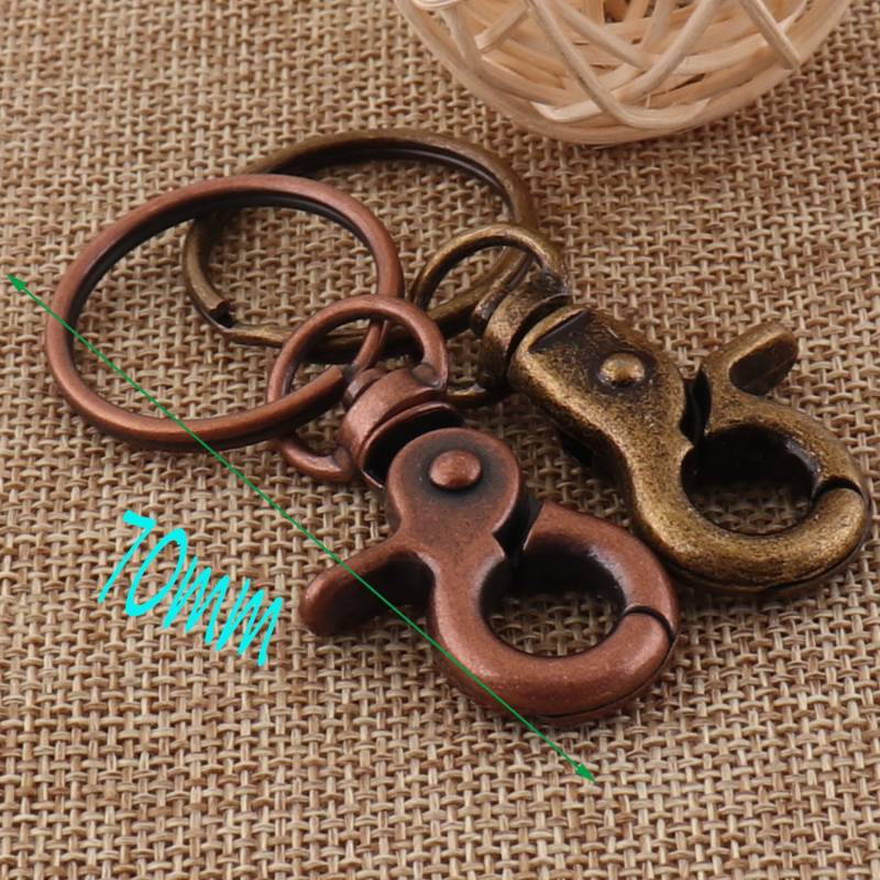 6 Karabiner-Karabiner-Schlüsselanhänger, 70 Mm, Antik Bronze/Kupfer Haken Spangen, Karabiner Snap | S33 von JUIYTREEHOUSE