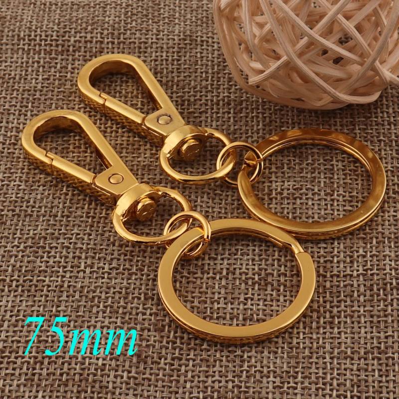 Metall Gold Schlüsselanhänger Schlüsselanhänger, O-Ringe Papagei Haken, Snap Charm Push-Verschluss Zubehör-10 Pcs | D60 von JUIYTREEHOUSE