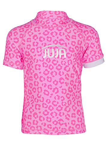 JUJA Badeshirt für Kinder, mit UV-Schutz - Schwimmshirt aus recycelten PET-Flaschen - Schutzkleidung/Badebekleidung für Jungen & Mädchen - Mit kurzen Ärmeln - Rosa - 92-98cm von JUJA