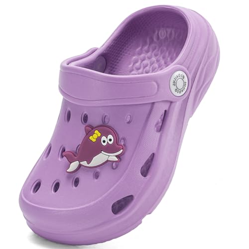 JUJIAOSO Kinder Gartenschuhe Unsiex Schiebesandale niedliche cartoon-Clip Clogs, Light Lila, 34 EU JUJIAOSO Kinder Gartenschuhe Unsiex Schiebesandale niedliche cartoon-Clip Clogs, Light Lila, 34 EU von JUJIAOSO