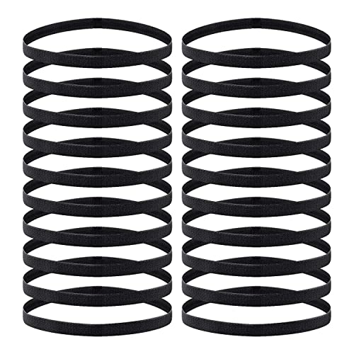 JUJNE 20PCS Sport Stirnband Dünn Nicht- Stirnband Workout Stirnbänder Haar Stirnband Schwarz von JUJNE