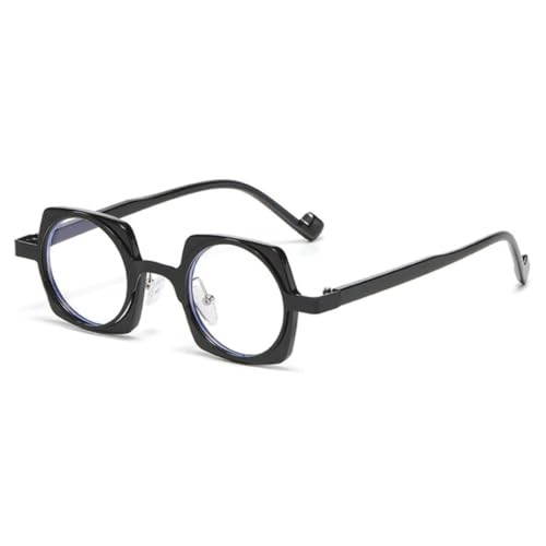 JUJNTNT Beliebte Mode Kleine Quadratische Sonnenbrille Frauen Retro Candy Farbe Klare Linse Männer Rahmen (Schwarz klar) von JUJNTNT