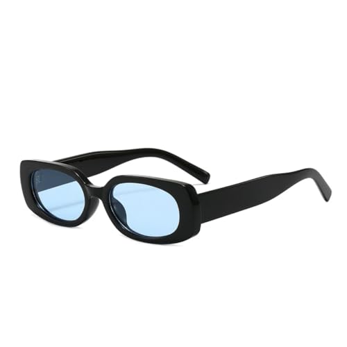 JUJNTNT Beliebte Mode Kleine Rechteckige Sonnenbrille Damen Retro Candy Color Shades Uv400 Herren Punk Leopard (Schwarz Blau) von JUJNTNT