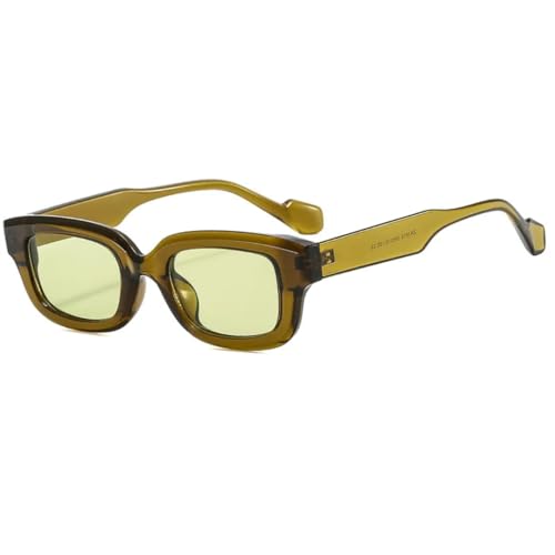 JUJNTNT Candy Sonnenbrille für Damen und Herren, Retro, kleiner Rahmen, trendiger UV400-Schutz (Gelbgrün) von JUJNTNT