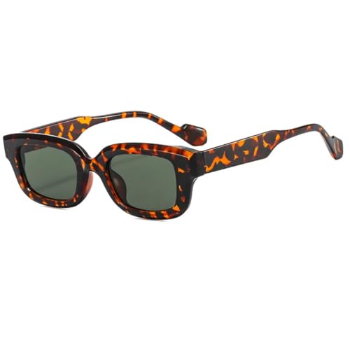 JUJNTNT Candy Sonnenbrille für Damen und Herren, Retro, kleiner Rahmen, trendiger UV400-Schutz (Leopardengrün) von JUJNTNT