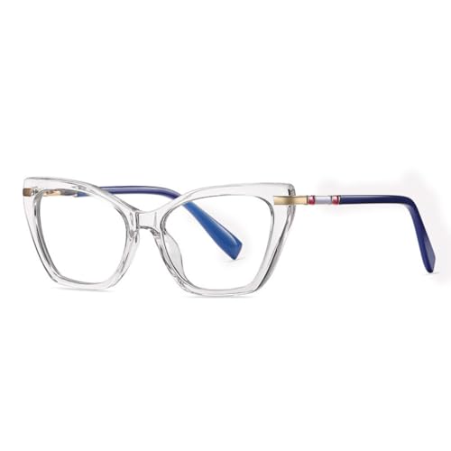 JUJNTNT Cat-Eye-Brille mit Federscharnier für Damen (transparent) von JUJNTNT