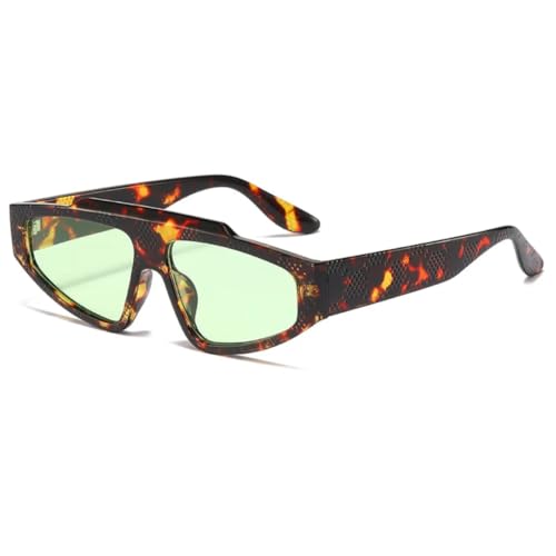 JUJNTNT Cat-Eye-Sonnenbrille für Damen und Herren, Retro-Leoparden-Design, UV400 (Leopardengrün) von JUJNTNT