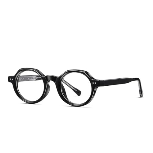 JUJNTNT Ovale Luxus-Sonnenbrille im Retro-Stil für Damen und Herren, Nieten, trendiger Punk-Stil, UV400 (schwarz, transparent) von JUJNTNT