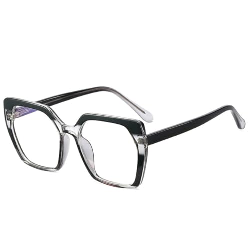 JUJNTNT Retro-Brillengestell für Damen, klare Gläser, Herren, Federscharnier (schwarz) von JUJNTNT