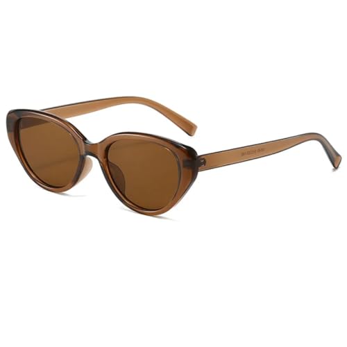 JUJNTNT Retro-Cat-Eye-Sonnenbrille für Damen und Herren, UV400, mehrfarbig (braun-braun) von JUJNTNT