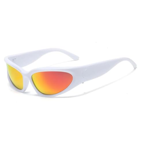 JUJNTNT Retro Cat Eye Sonnenbrille für Damen und Herren, bunt, verspiegelt, Punk, Sport (22) von JUJNTNT