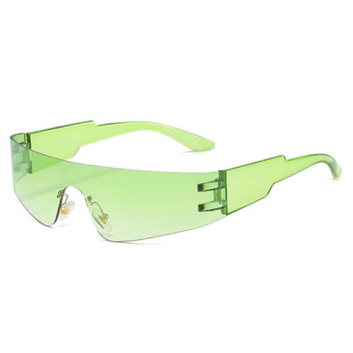 JUJNTNT Retro Einzigartige Einteilige Sonnenbrille für Damen Herren Bunt Spiegel UV400 Sport Fahren Punk (3) von JUJNTNT
