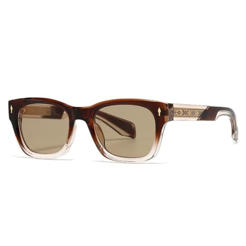 JUJNTNT Retro-Nieten, Luxus-Sonnenbrille für Damen, Farbverlauf, UV400 (Braun-Champagner) von JUJNTNT
