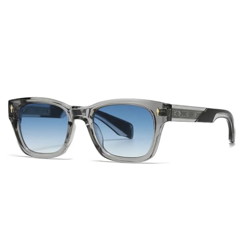 JUJNTNT Retro-Nieten, Luxus-Sonnenbrille für Damen, Farbverlauf, UV400 (Grau-Blau-Farbverlauf) von JUJNTNT