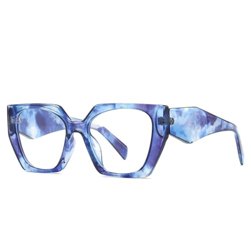 JUJNTNT Retro Polygon Cat Eye Sonnenbrille für Damen und Herren, bunter Farbverlauf, UV400 (3) von JUJNTNT