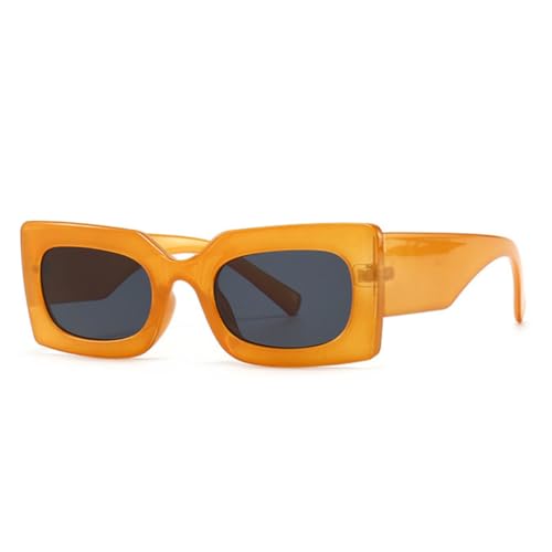 JUJNTNT Retro Rechteckige Jelly Sonnenbrille für Damen Herren Gradient Uv400(7) von JUJNTNT