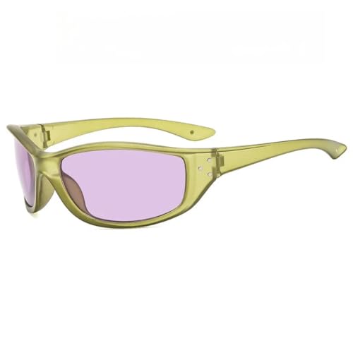 JUJNTNT Retro Sexy Sonnenbrille für Damen und Herren, Vintage, trendiger bunter Rahmen, UV400 (Grün/Pink) von JUJNTNT