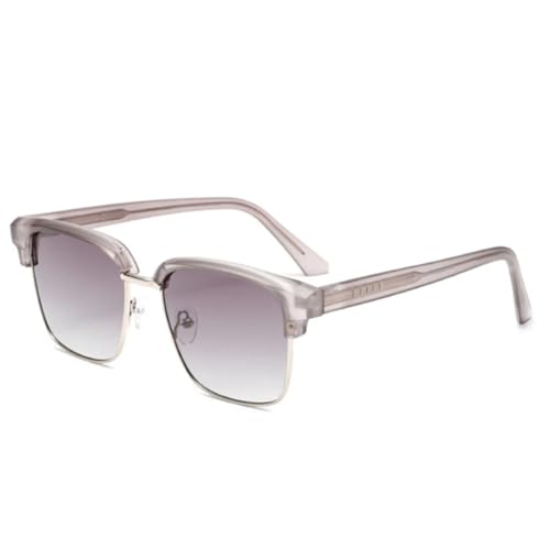 JUJNTNT Retro-Sonnenbrille aus Halbmetall für Damen, Farbverlauf, UV400 (grau, Farbverlauf) von JUJNTNT