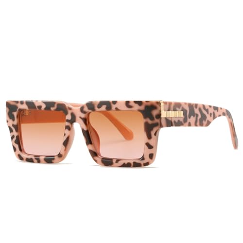 JUJNTNT Retro Sonnenbrille für Damen Herren Leopard Gradient Uv400(6) von JUJNTNT
