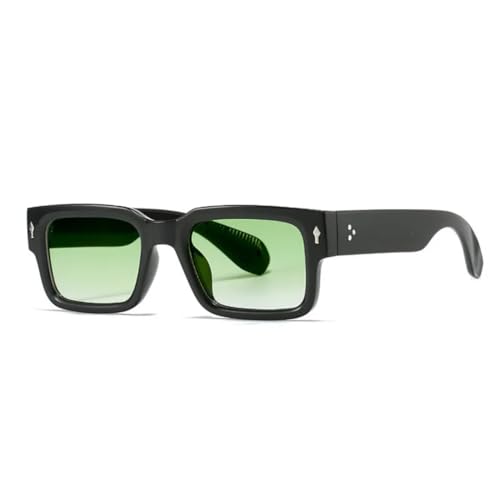 JUJNTNT Retro-Sonnenbrille für Damen und Herren, Luxusrahmen, trendiger UV400-Schutz (Schwarz-Grün) von JUJNTNT