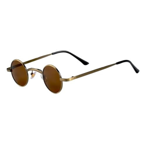 JUJNTNT Retro-Sonnenbrille mit breitem Steg, Rock- und Punk-Stil, klassisch, klein, rund, transparent, UV400 (5) von JUJNTNT