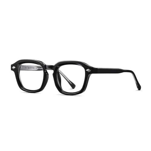 JUJNTNT Sonnenbrille für Damen und Herren, luxuriös, Retro, Nieten, klare Ozeanlinse, UV400, trendiger Punk (schwarz klar) von JUJNTNT