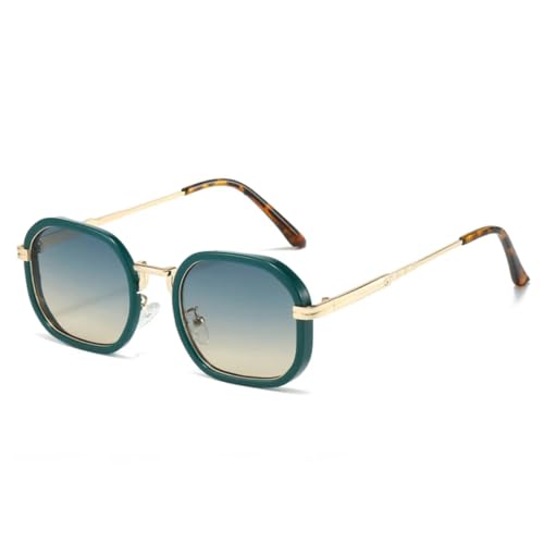 JUJNTNT Sonnenbrille mit Farbverlauf für Damen und Herren, UV400, Retro (Grün, Grüntee) von JUJNTNT