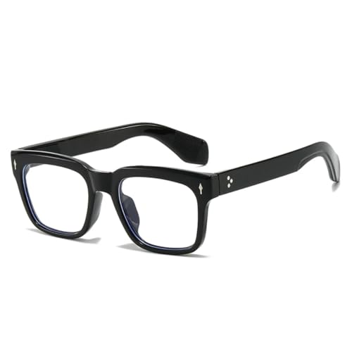 JUJNTNT Sonnenbrille mit Farbverlauf für Damen und Herren, Vintage-Nieten, Olivgrün, UV400 (schwarz, klar) von JUJNTNT