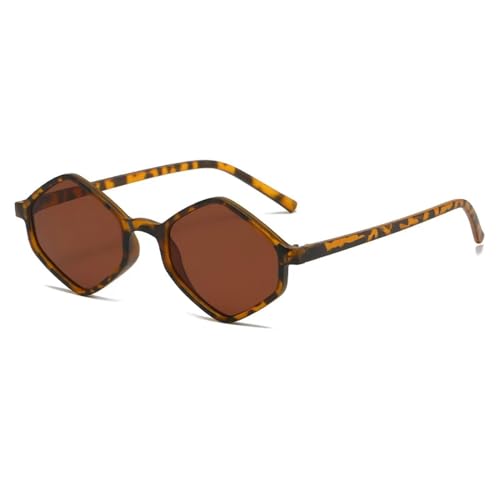 JUJNTNT Trendige Sonnenbrille für Damen und Herren, Vintage, klassisch, Hip-Hop, Retro (C4Leopard-Braun) von JUJNTNT