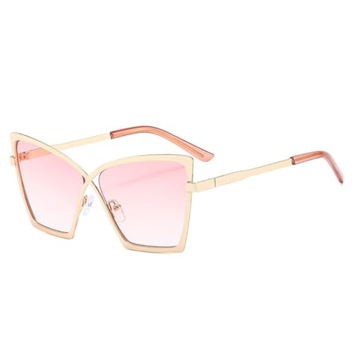 JUJNTNT Übergroße Vintage-Sonnenbrille für Damen, luxuriöser großer Schmetterlingsrahmen, trendige Brille (C5GoldGradientPink) von JUJNTNT