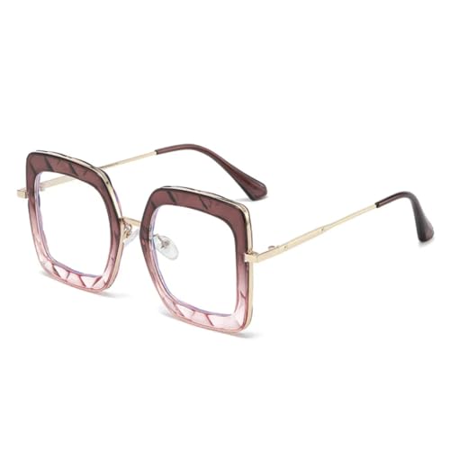 JUJNTNT Überkopfbrille für Damen und Herren, transparente Rahmen, klare Brille (braun/rosa) von JUJNTNT
