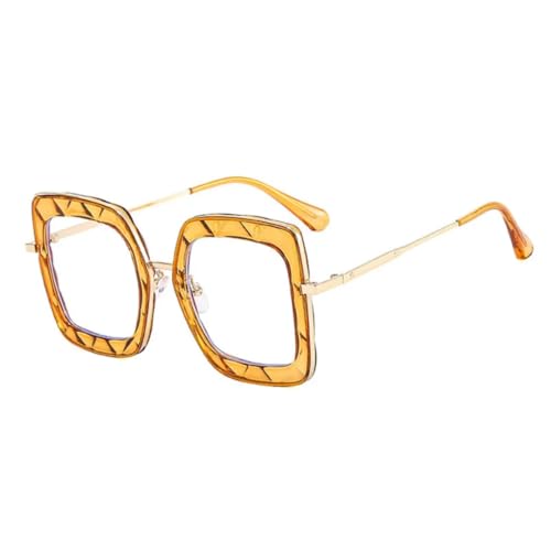 JUJNTNT Überkopfbrille für Damen und Herren, transparente Rahmen, klare Brille (hellbraun) von JUJNTNT