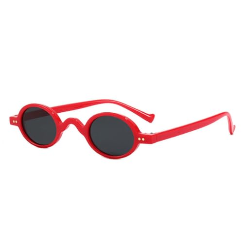 JUJNTNT Vintage Kleine Ovale Sonnenbrille für Frauen Nieten Brillengestell Brille (10) von JUJNTNT