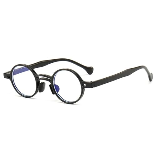 JUJNTNT Vintage Kleine Runde Sonnenbrille Damenmode Doppelstege Klare Ozeanlinse Herren Trendy Punk (Schwarz Klar) von JUJNTNT